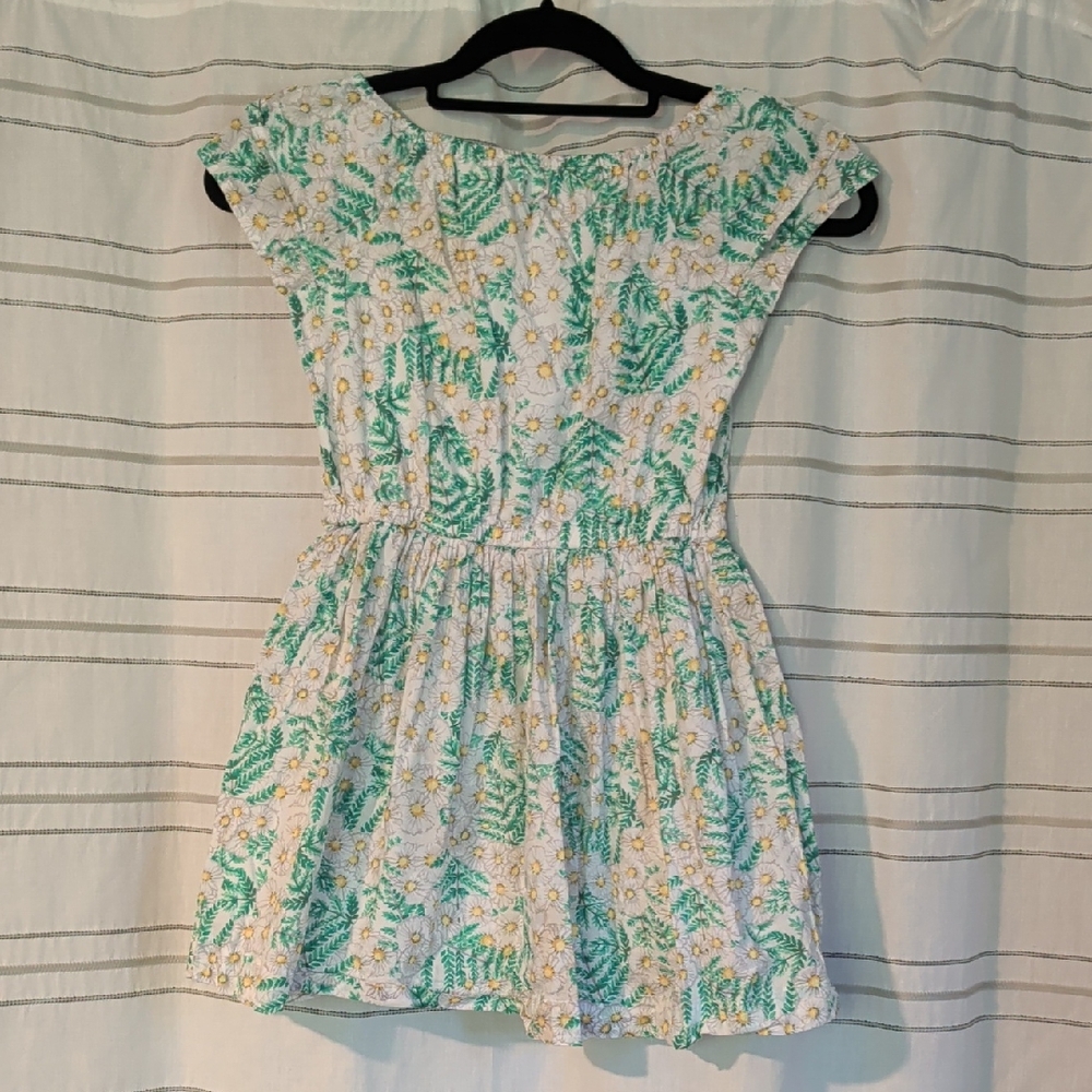 Gymboree Green and White Floral Dress
